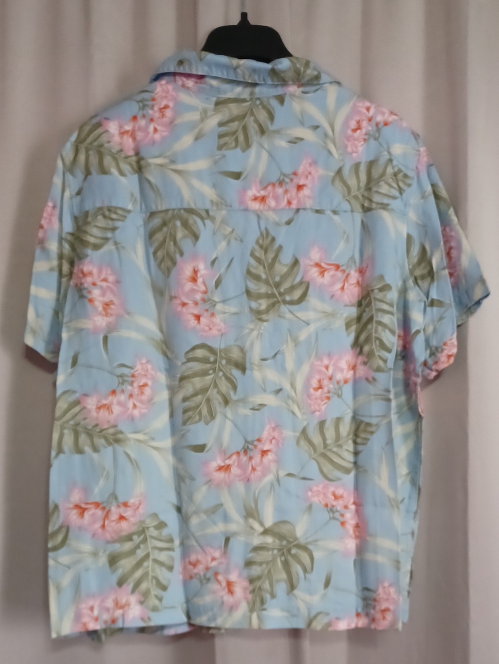 Vintage Caribbean Joe Women's Plus 2X Tropical Hawaiian Shirt Pastel Blue Pink - Picture 9 of 14